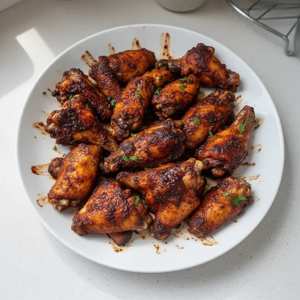 Spicy and flavorful Jamaican Jerk Chicken Wings served on a plate
