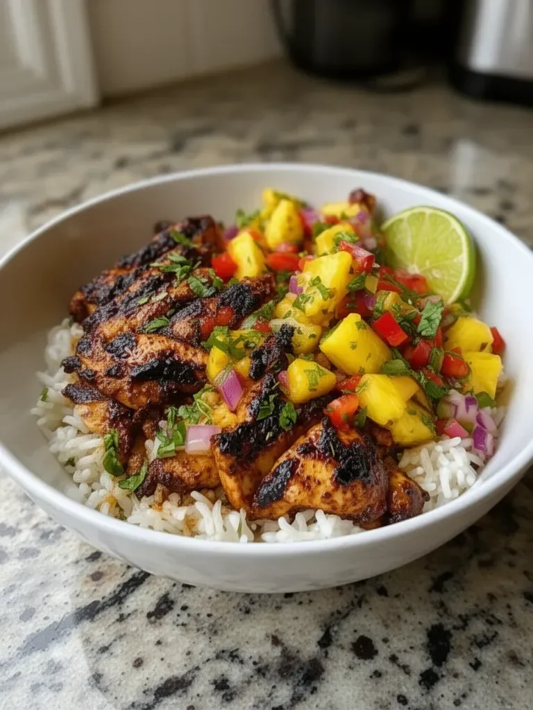 Jerk Chicken Bowl with Pineapple Salsa