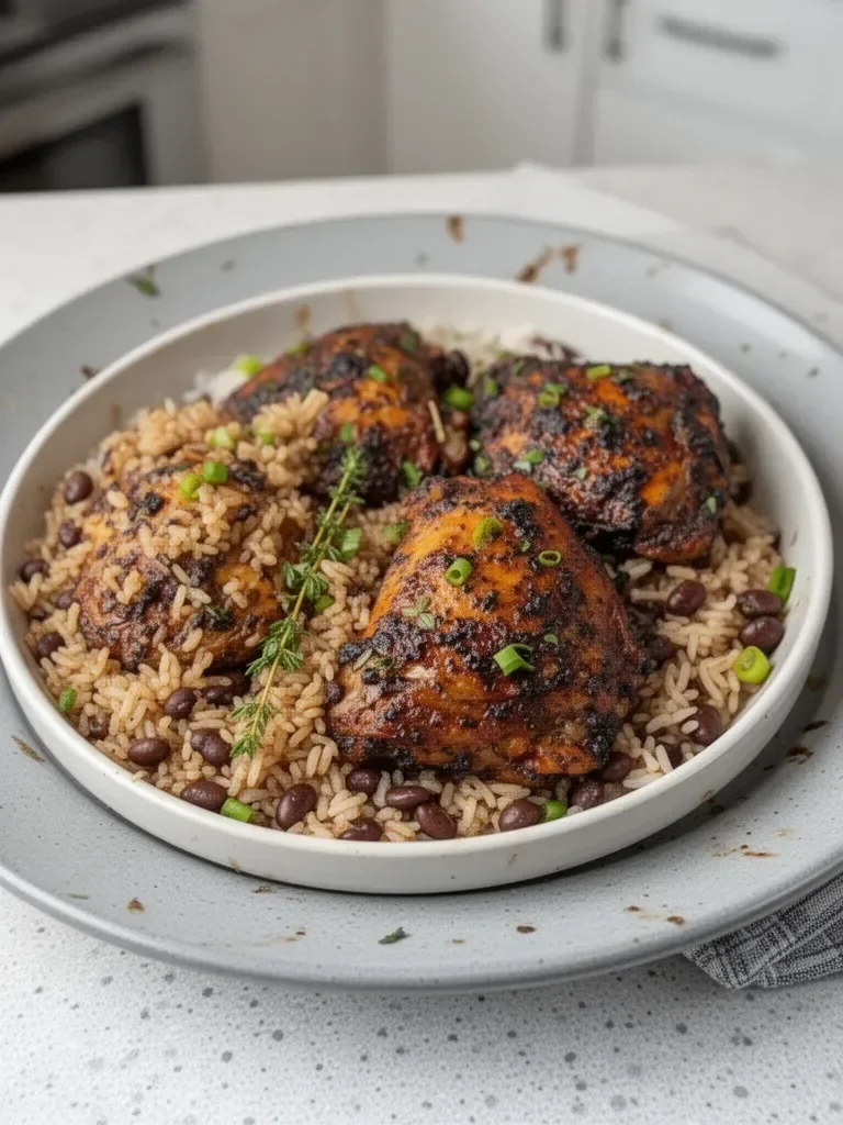 Jerk Chicken with Jamaican Rice and Peas