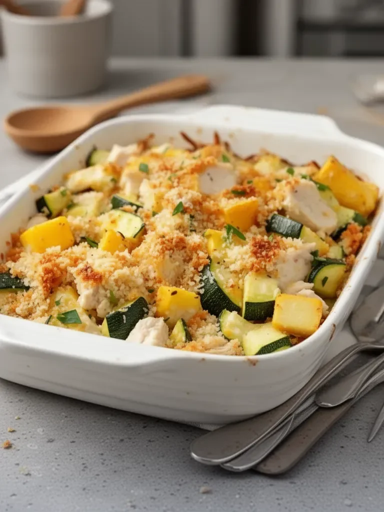 Low Carb Rotisserie Chicken Zucchini Casserole