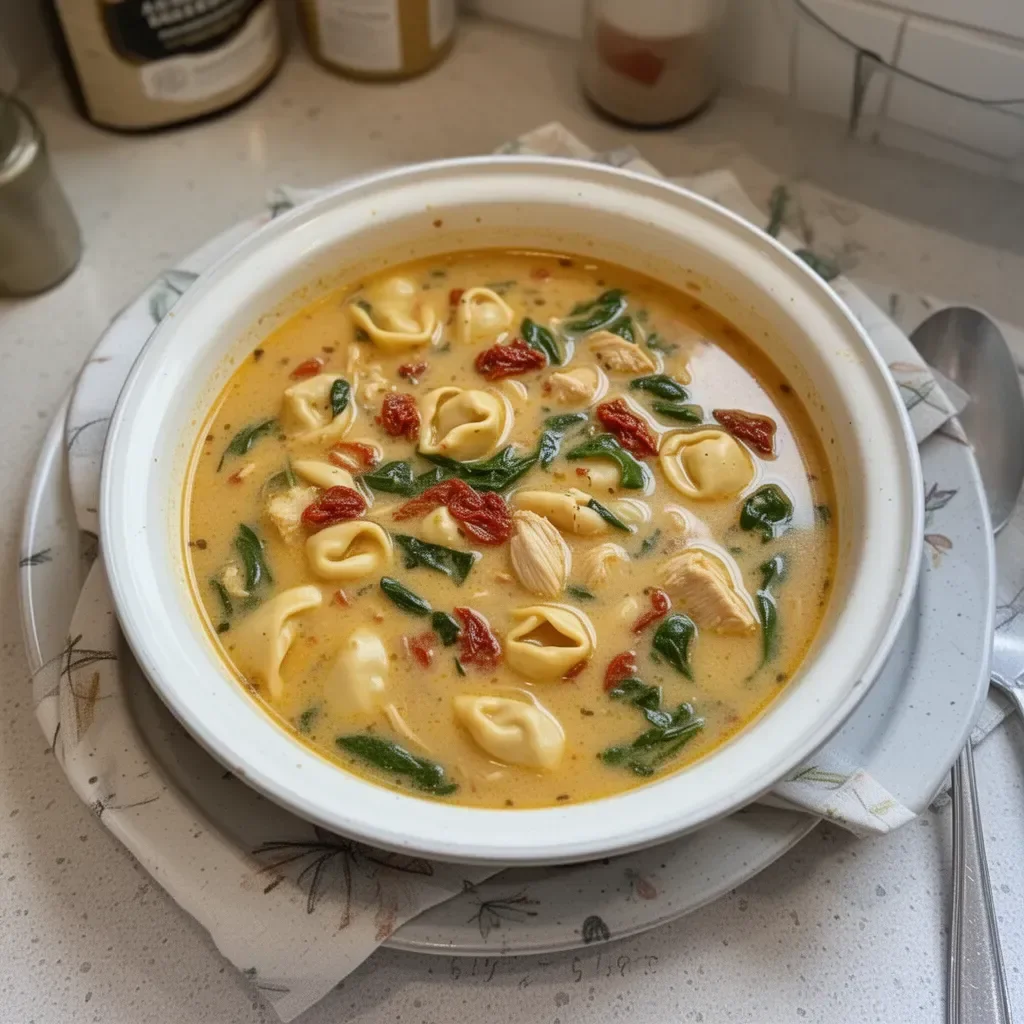 Delicious Marry Me Chicken Soup served in a bowl with herbs and spices