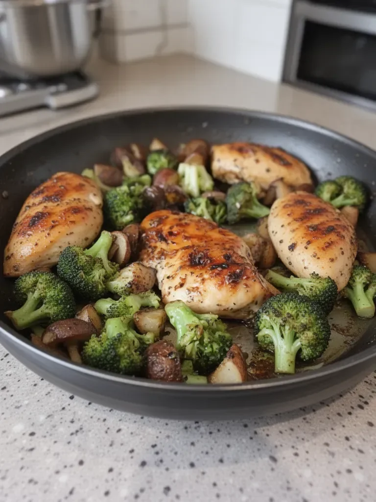 One Pan Chicken and Broccoli