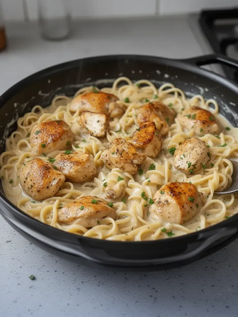 One-Pan Creamy Garlic Butter Chicken with Egg Noodles (30 Minutes, One Pan, Zero Complaints)