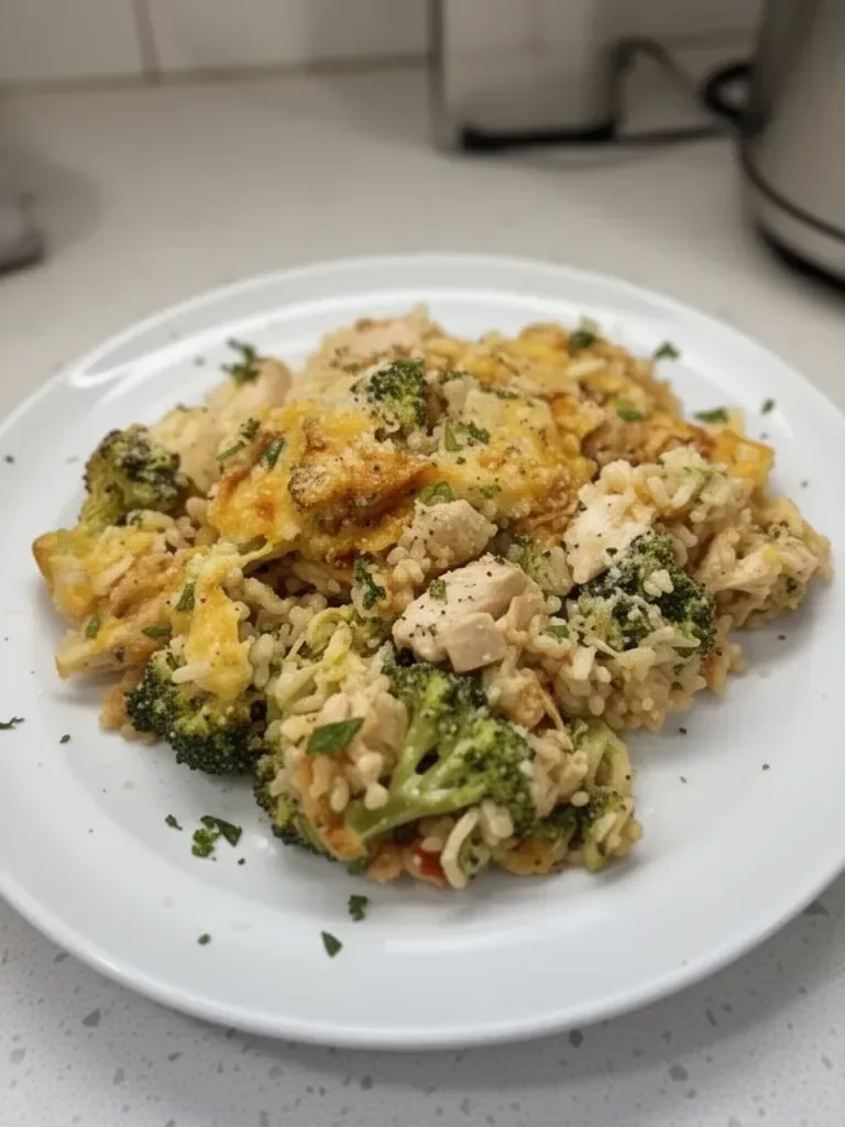 One Pot Chicken Broccoli Rice Casserole