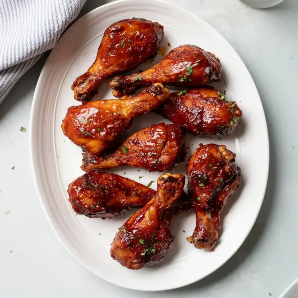 Oven baked chicken legs seasoned to perfection and ready to serve.