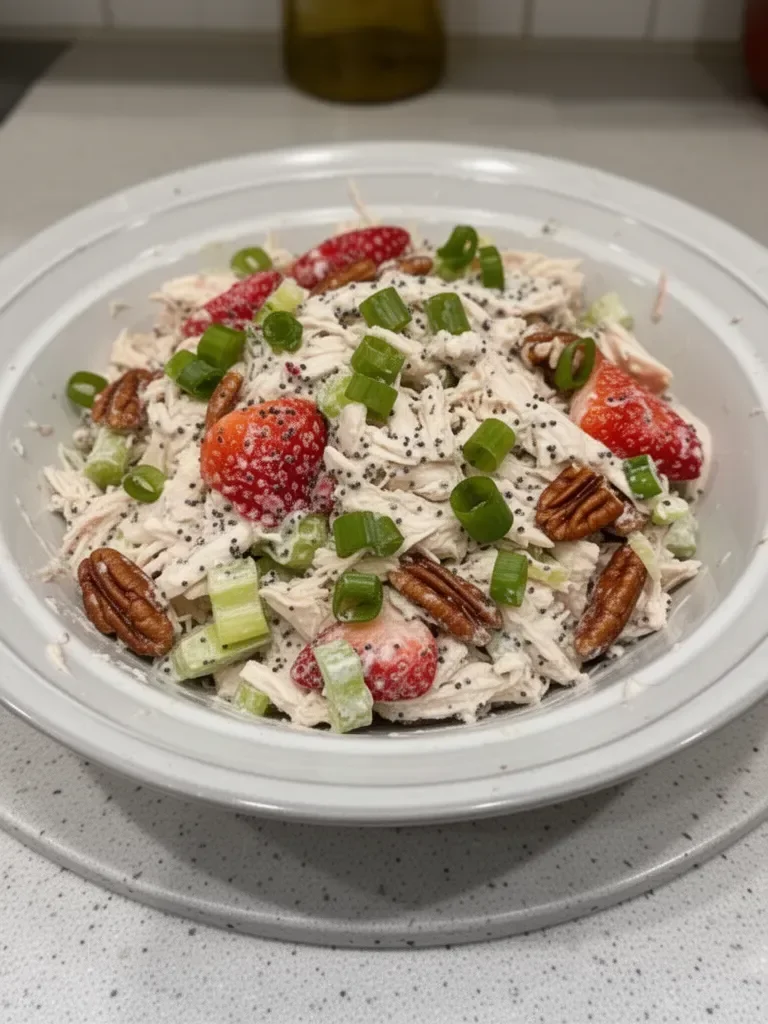 Strawberry Pecan Poppy Seed Chicken Salad