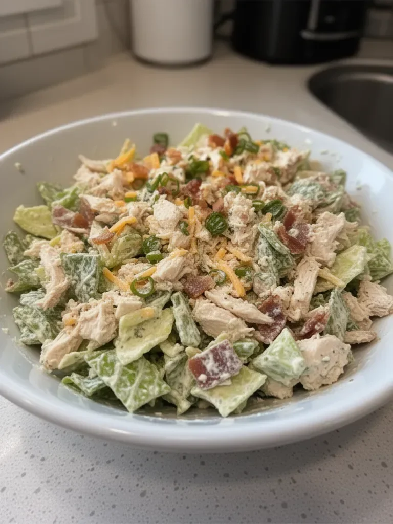 Bacon Ranch Chicken Salad with Cheddar (Low Carb)