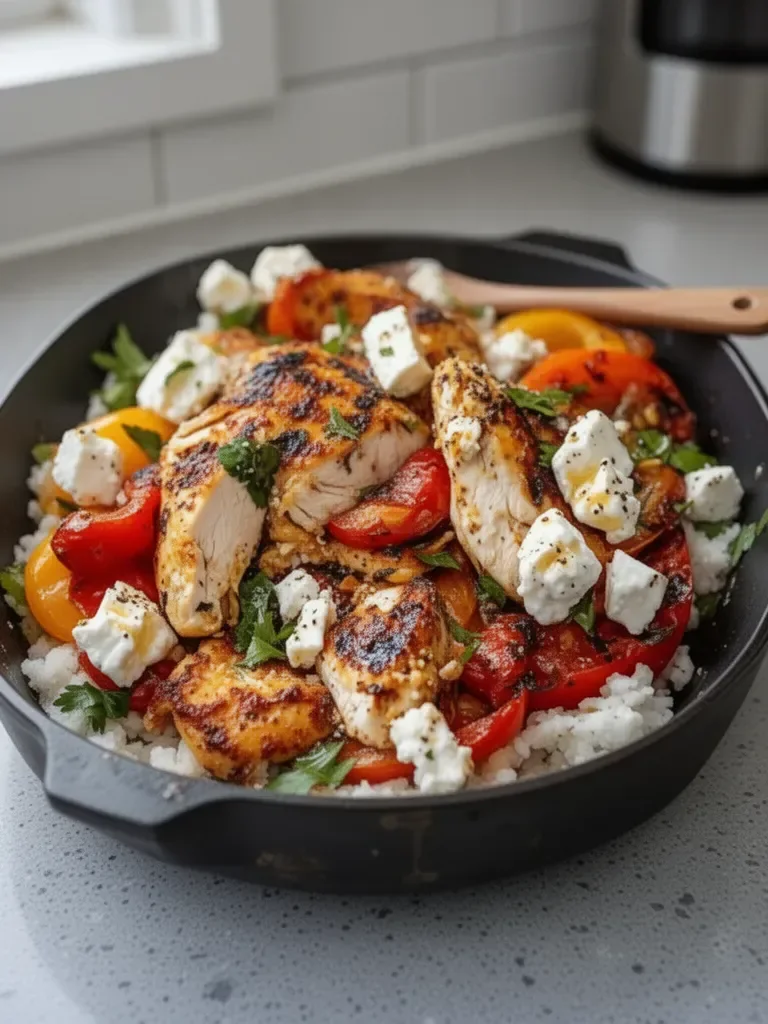 Baked Chicken with Crispy Feta & Zesty Vinaigrette Delight