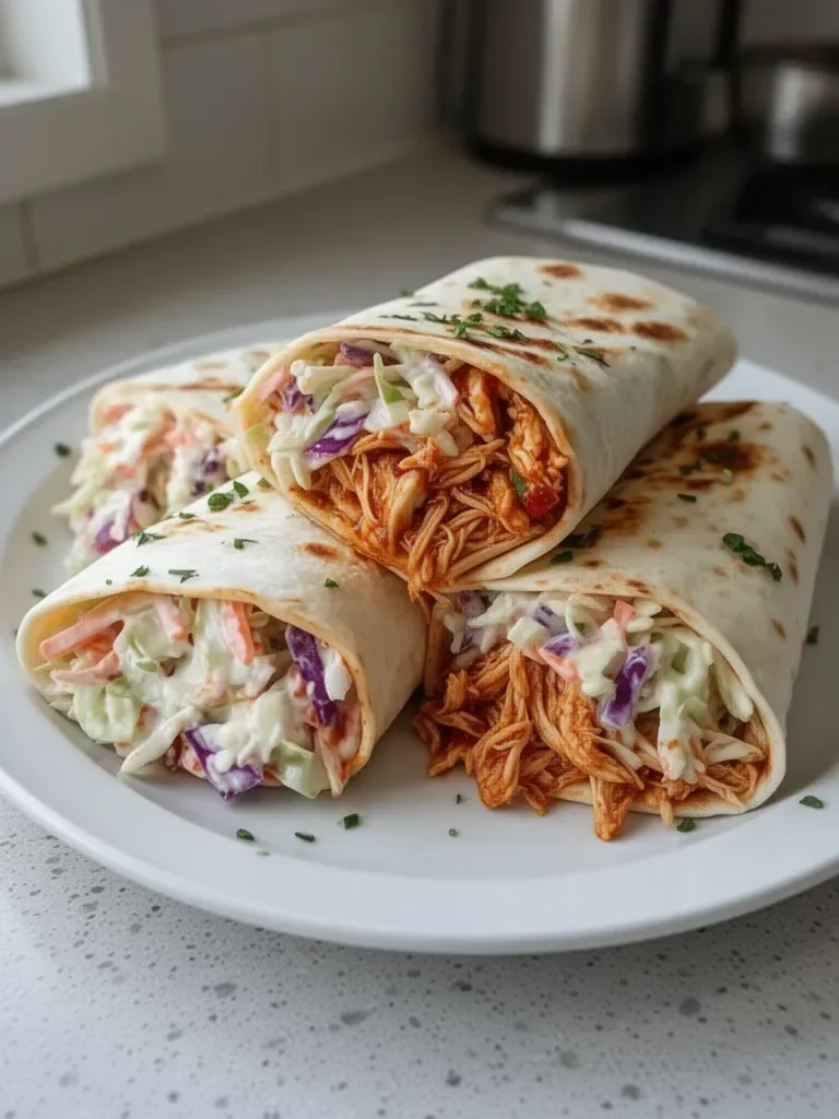 BBQ Chicken Coleslaw Wraps