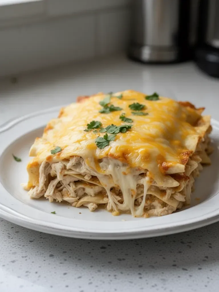 Cheesy Baked Chicken Enchilada Casserole