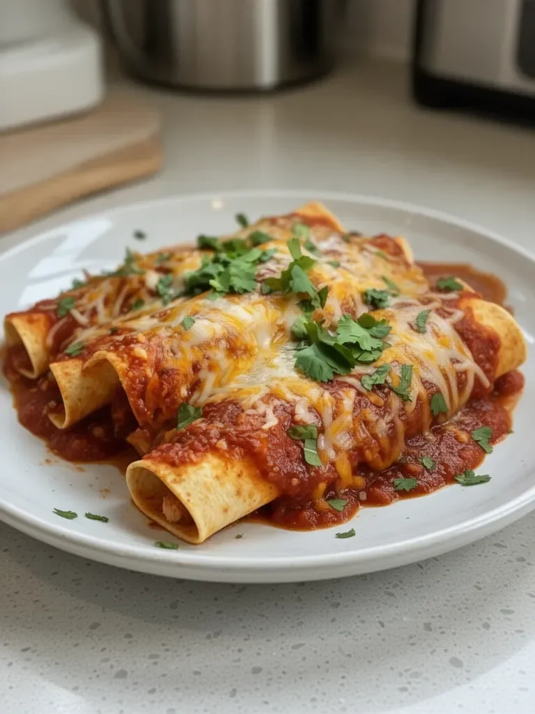 Cheesy Rotisserie Chicken Enchiladas