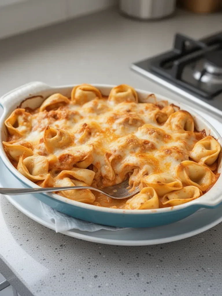 Chicken Enchilada Tortellini Bake