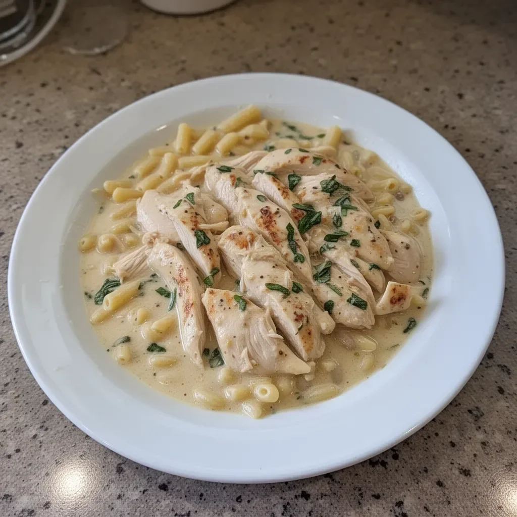 Delicious Crockpot Olive Garden Chicken in a creamy sauce
