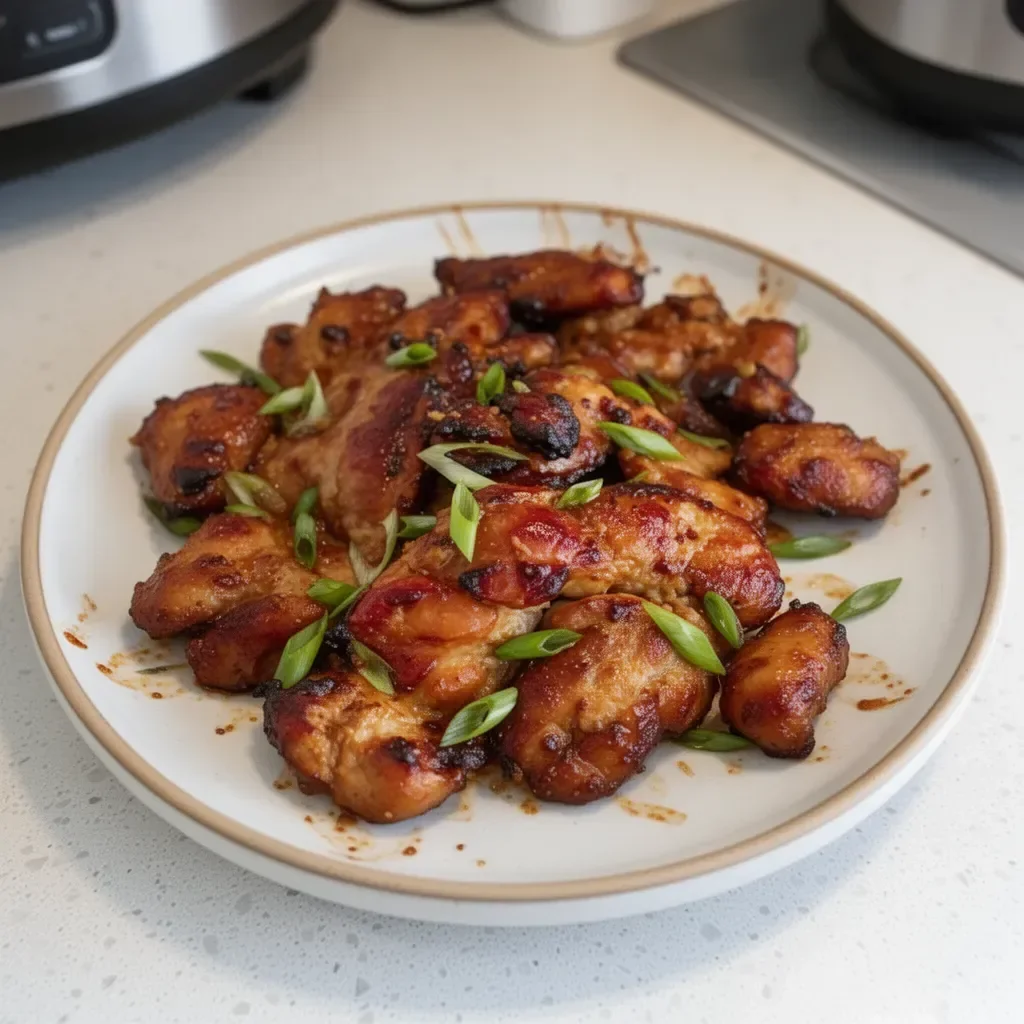 Delicious Easy Chicken Bulgogi Recipe (Dak Bulgogi) served with rice.