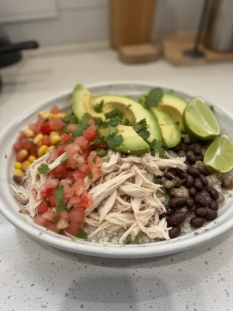 Easy Rotisserie Chicken Burrito Bowl