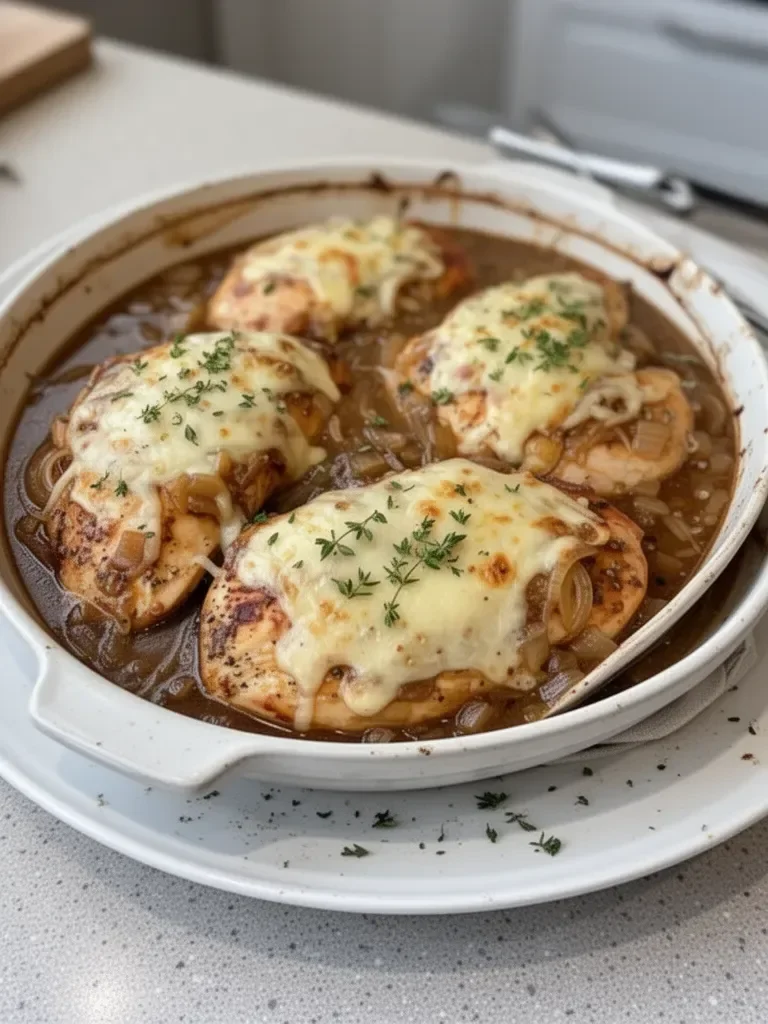 French Onion Soup Chicken Bake Delight