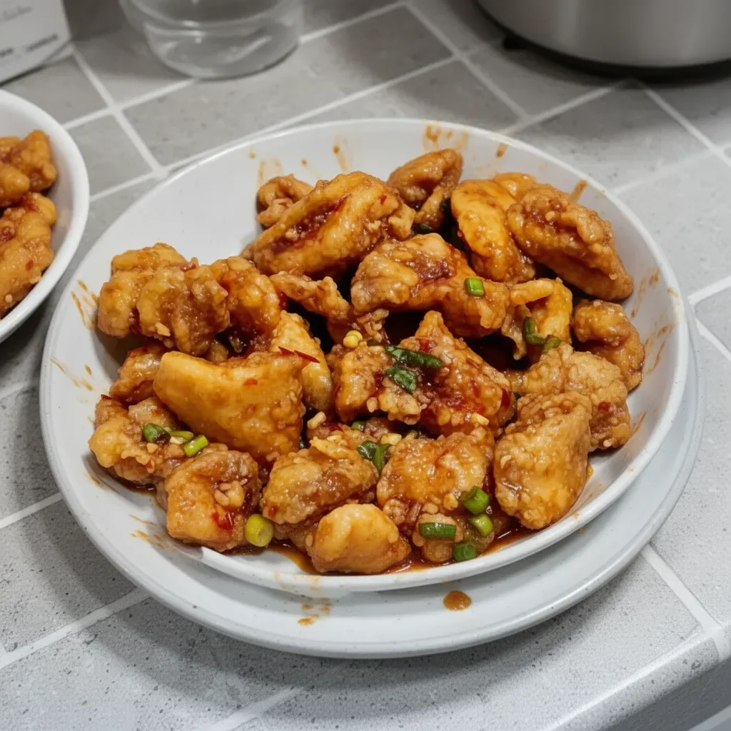 Delicious Hawaiian Style Korean Chicken garnished with fresh ingredients