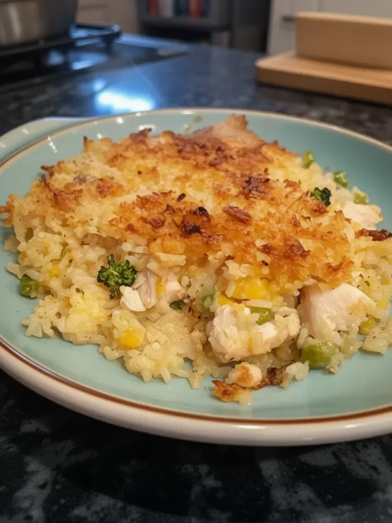 Rotisserie Chicken and Rice Casserole