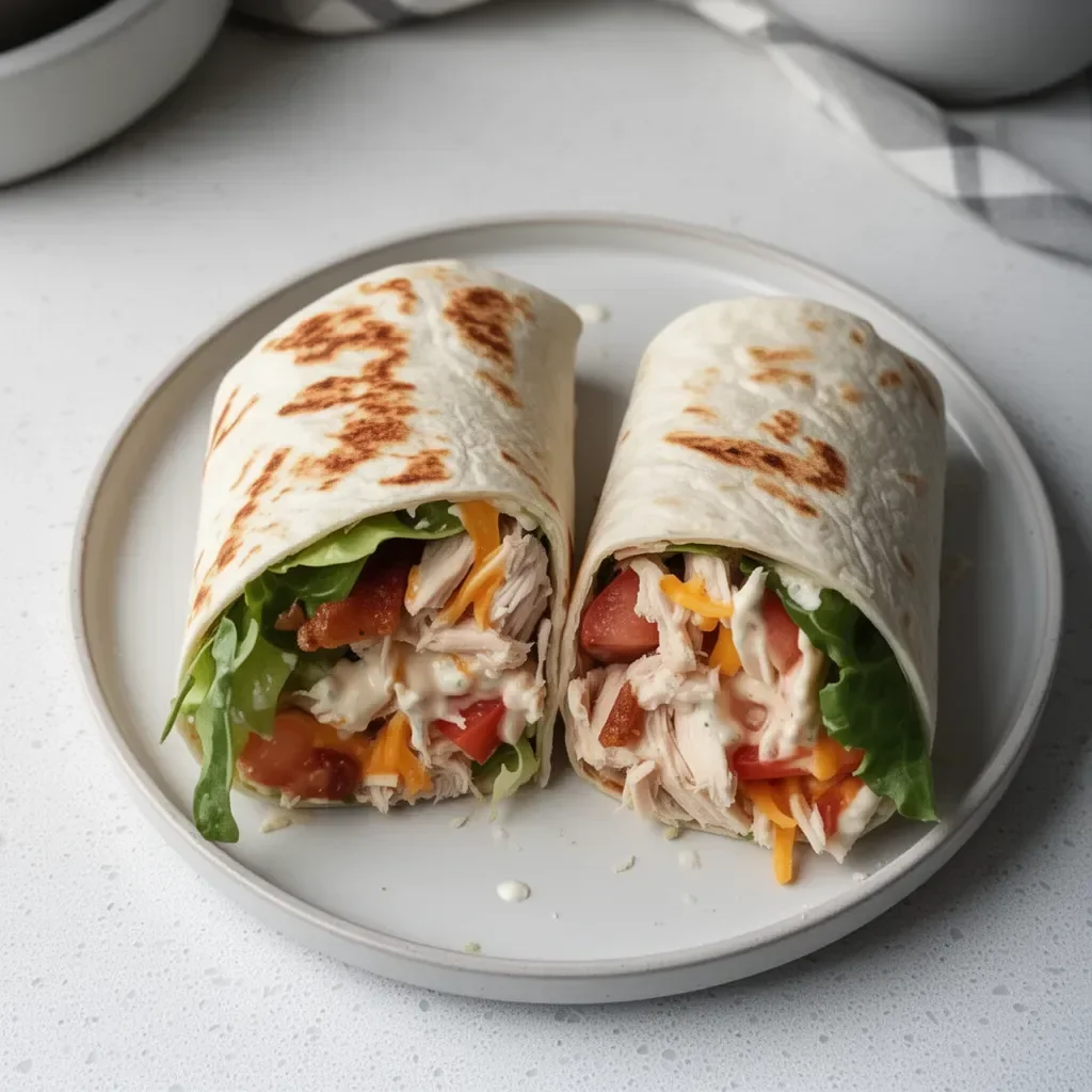 Simple Rotisserie Chicken Wraps with fresh ingredients and tender chicken