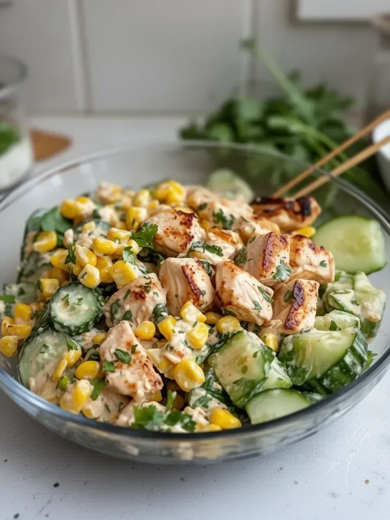 Street Corn Creamy Cucumber Chicken Salad: An Amazing Ultimate Recipe