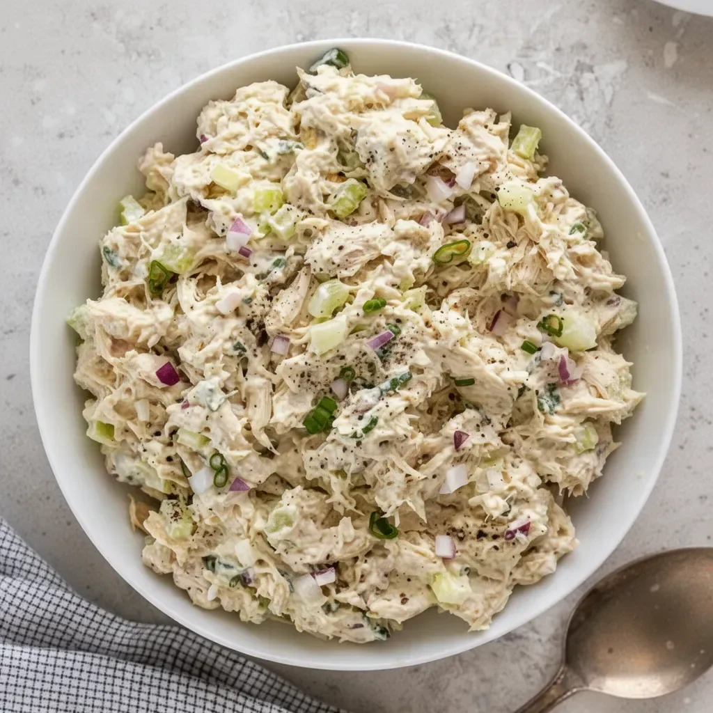 Delicious Chicken Salad served in a bowl with fresh ingredients