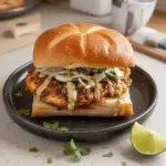 Crispy Cilantro Lime Chicken Sandwich with zesty toppings and crunchy texture