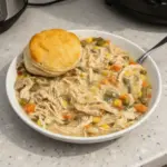 Crock Pot Chicken Pot Pie with flaky crust and fresh ingredients