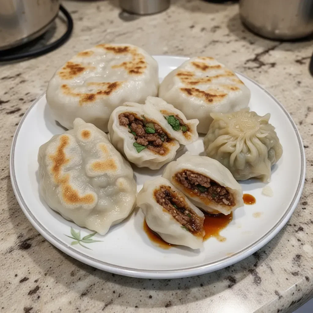 Plate of delicious Fried Dim Sum with crispy exterior and savory fillings