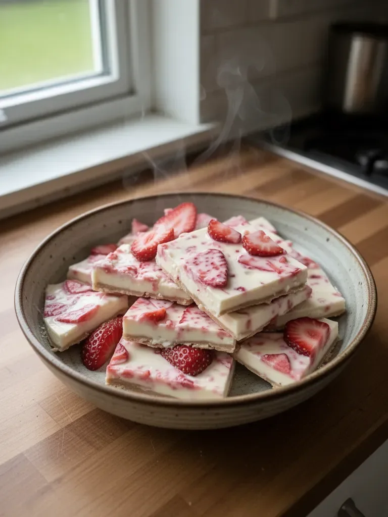 Strawberry Cheesecake Yogurt Bark