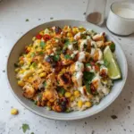 Delicious Street Corn Chicken Rice Bowl with fresh ingredients and vibrant toppings